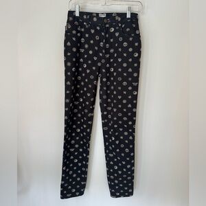 Moschino Jeans Black Pants with White polka dot print size 29